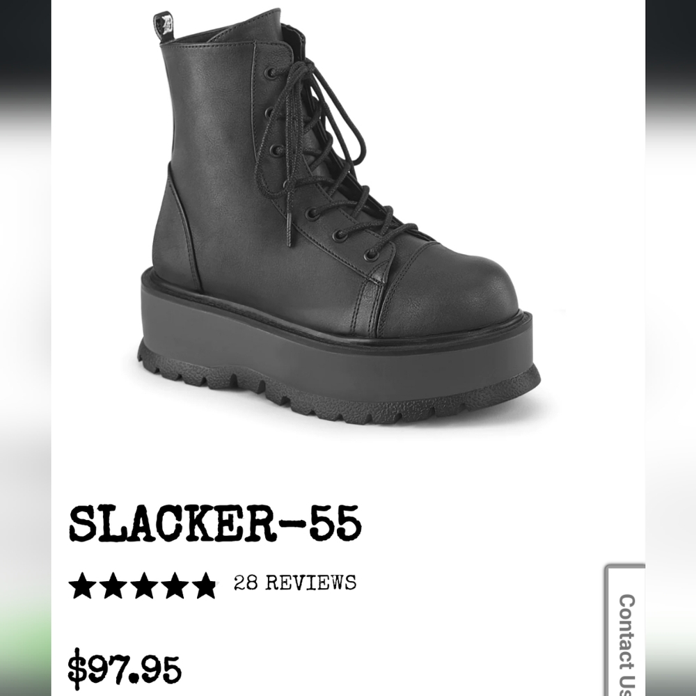 2 inch Demonia platform combat boots unisex, women's or men's